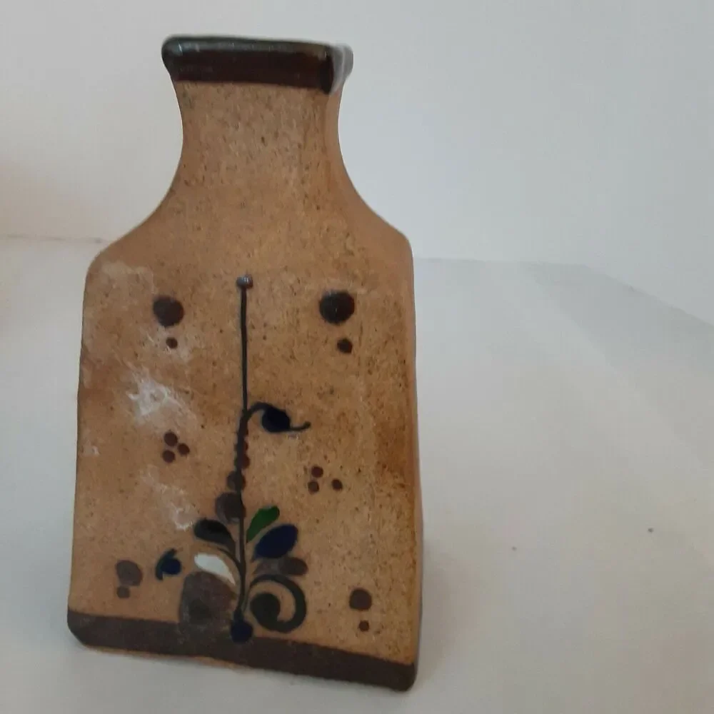 Vintage Netzi Pottery Sandstone Vase Tonala floral Collectors